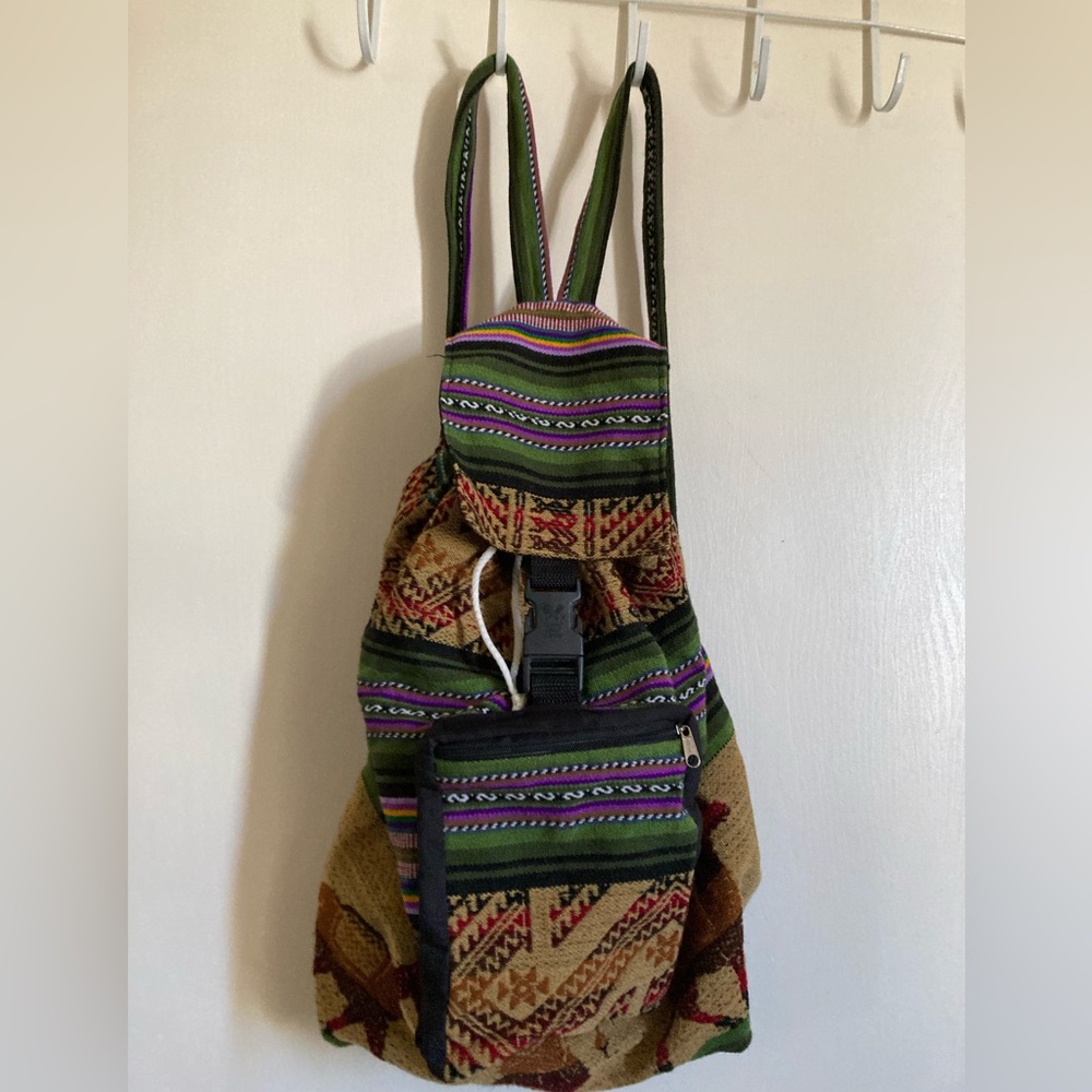 *Aztec Backpack with Adjustable Drawstring Closure
